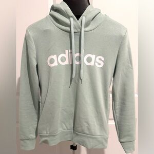 Adidas Hoodie Women’s Small Green Pullover Sweatshirt Logo Cozy Athleisure